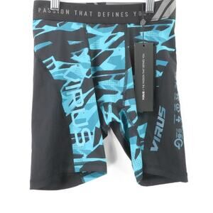 Virus Shorts Men Small Black Blue CO14.5 Training Workout Compression